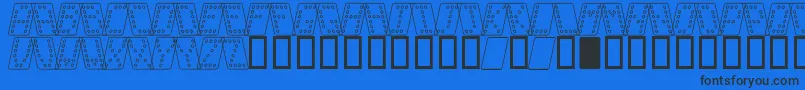 Шрифт DominoNormalKursivOmrids – чёрные шрифты на синем фоне