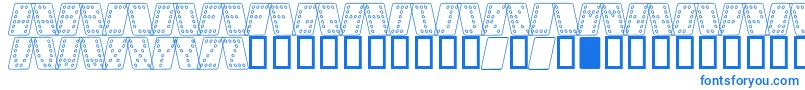 DominoNormalKursivOmrids-Schriftart – Blaue Schriften auf weißem Hintergrund
