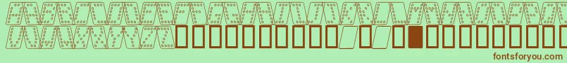 More about DominoNormalKursivOmrids Font DominoNormalKursivOmrids Font – Brown Fonts on Green Background
