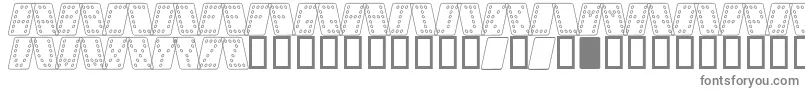 フォントDominoNormalKursivOmrids – 白い背景に灰色の文字