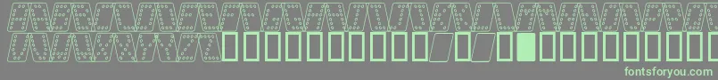 DominoNormalKursivOmrids-fontti – vihreät fontit harmaalla taustalla