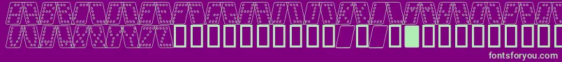 DominoNormalKursivOmrids-fontti – vihreät fontit violetilla taustalla