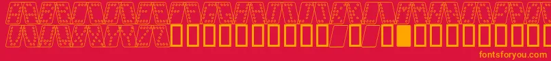 Шрифт DominoNormalKursivOmrids – оранжевые шрифты на красном фоне