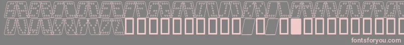 フォントDominoNormalKursivOmrids – 灰色の背景にピンクのフォント
