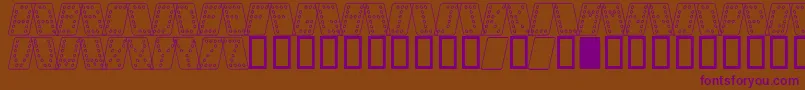 DominoNormalKursivOmrids-fontti – violetit fontit ruskealla taustalla