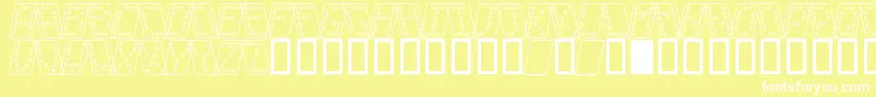 Шрифт DominoNormalKursivOmrids – белые шрифты на жёлтом фоне