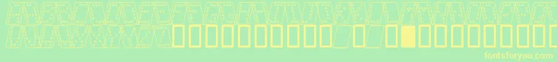 DominoNormalKursivOmrids Font – Yellow Fonts on Green Background