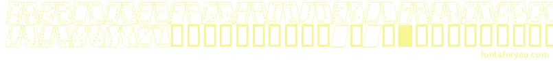 Fonte DominoNormalKursivOmrids – fontes amarelas em um fundo branco