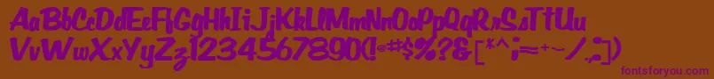 Gidieontype39Bold-Schriftart – Violette Schriften auf braunem Hintergrund