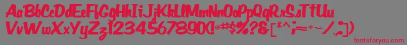 フォントGidieontype39Bold – 赤い文字の灰色の背景