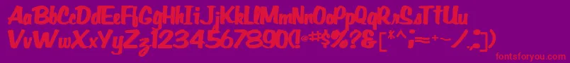 Gidieontype39Bold Font – Red Fonts on Purple Background