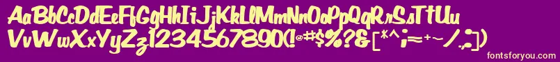Gidieontype39Bold-fontti – keltaiset fontit violetilla taustalla