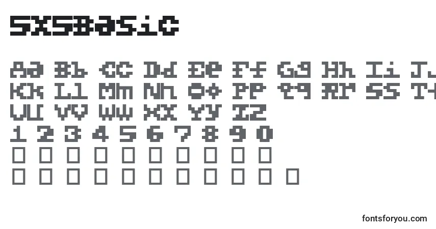 Schriftart 5x5Basic – Alphabet, Zahlen, spezielle Symbole