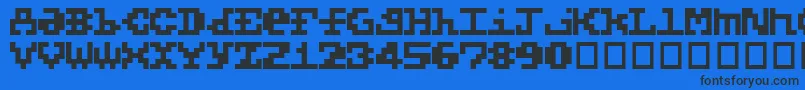 Шрифт 5x5Basic – чёрные шрифты на синем фоне