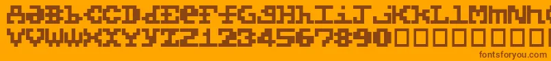 5x5Basic Font – Brown Fonts on Orange Background