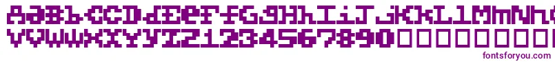 フォント5x5Basic – 白い背景に紫のフォント