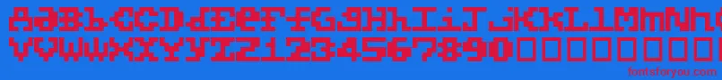 5x5Basic Font – Red Fonts on Blue Background