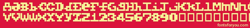 Fonte 5x5Basic – fontes amarelas em um fundo vermelho