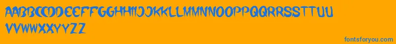 WhereWolf Font – Blue Fonts on Orange Background