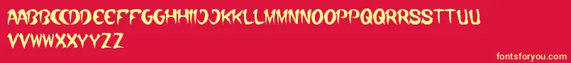 WhereWolf Font – Yellow Fonts on Red Background