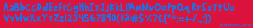 Kbwanderaround Font – Blue Fonts on Red Background