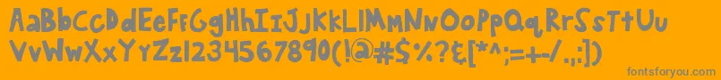Kbwanderaround-fontti – harmaat kirjasimet oranssilla taustalla
