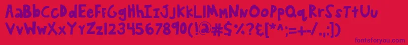 Kbwanderaround Font – Purple Fonts on Red Background