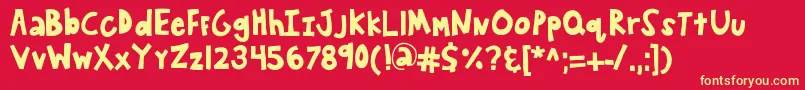 Kbwanderaround Font – Yellow Fonts on Red Background