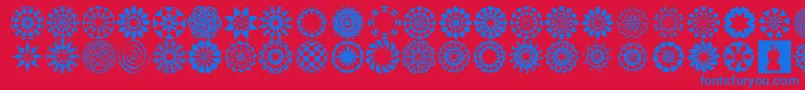 Czcionka WachOpArtSymbols – niebieskie czcionki na czerwonym tle
