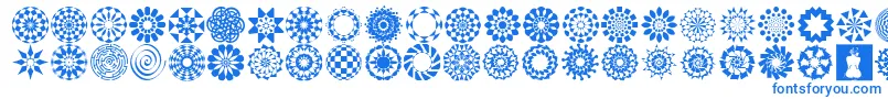 WachOpArtSymbols Font – Blue Fonts on White Background