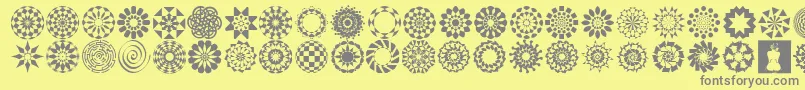 WachOpArtSymbols Font – Gray Fonts on Yellow Background