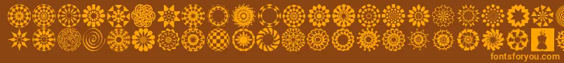 WachOpArtSymbols Font – Orange Fonts on Brown Background