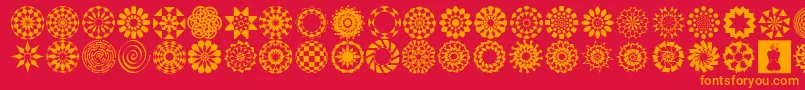 WachOpArtSymbols Font – Orange Fonts on Red Background