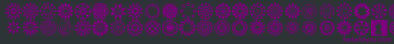 WachOpArtSymbols-Schriftart – Violette Schriften auf schwarzem Hintergrund