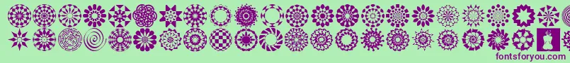WachOpArtSymbols Font – Purple Fonts on Green Background