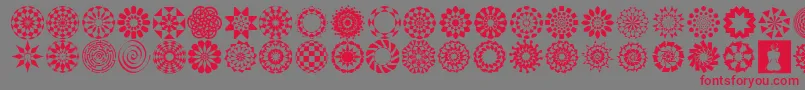 WachOpArtSymbols Font – Red Fonts on Gray Background