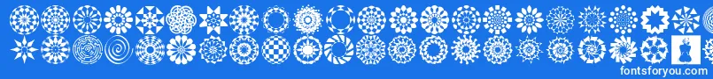 Шрифт WachOpArtSymbols – белые шрифты на синем фоне