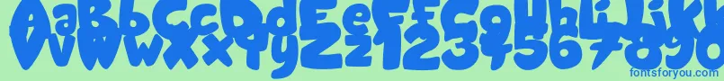 CandyShopBlack-Schriftart – Blaue Schriften auf grünem Hintergrund