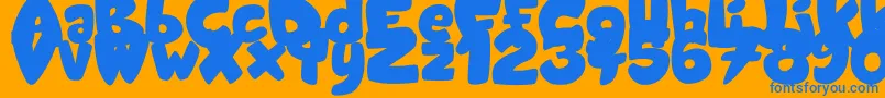Fonte CandyShopBlack – fontes azuis em um fundo laranja