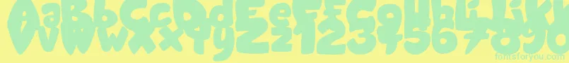 CandyShopBlack Font – Green Fonts on Yellow Background