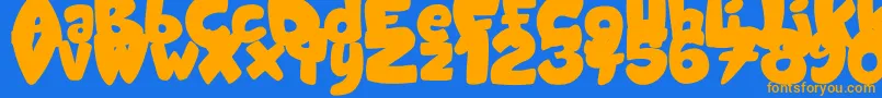 Fonte CandyShopBlack – fontes laranjas em um fundo azul