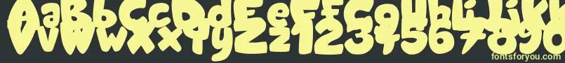 フォントCandyShopBlack – 黒い背景に黄色の文字