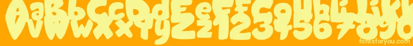 Fonte CandyShopBlack – fontes amarelas em um fundo laranja