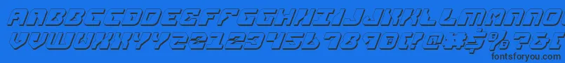 ReplicantShadowItalic Font – Black Fonts on Blue Background