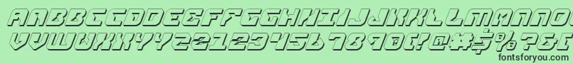ReplicantShadowItalic Font – Black Fonts on Green Background