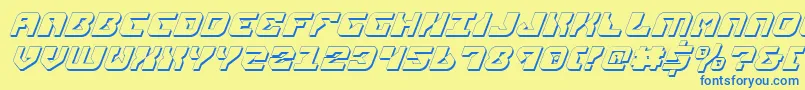 ReplicantShadowItalic Font – Blue Fonts on Yellow Background