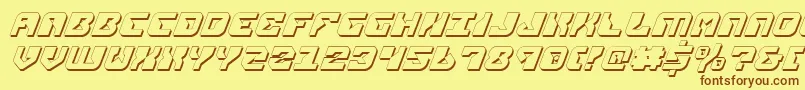 ReplicantShadowItalic Font – Brown Fonts on Yellow Background