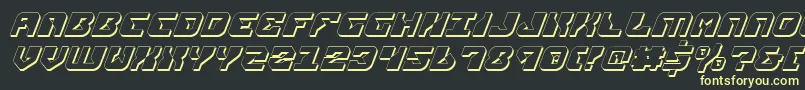 ReplicantShadowItalic-Schriftart – Gelbe Schriften auf schwarzem Hintergrund