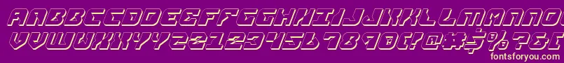 ReplicantShadowItalic Font – Yellow Fonts on Purple Background