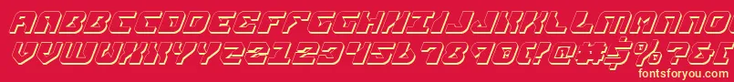 ReplicantShadowItalic Font – Yellow Fonts on Red Background